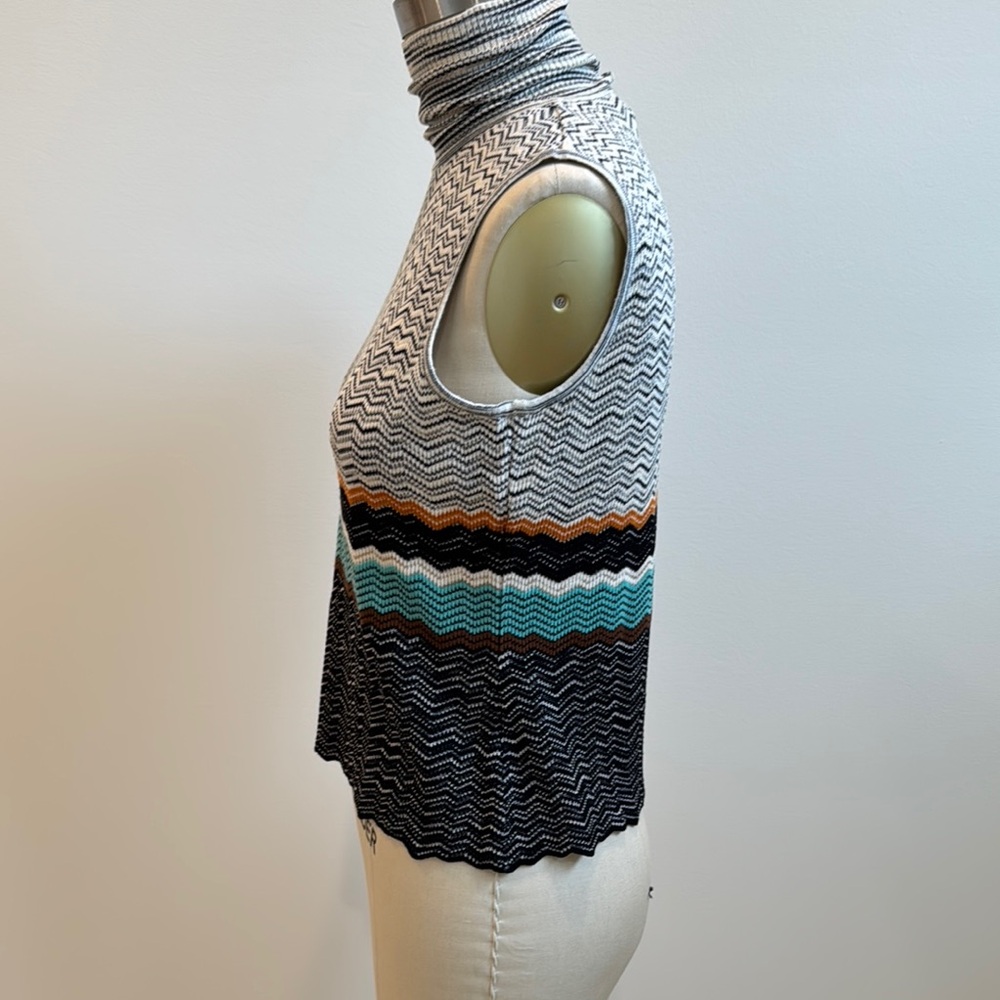 Missoni Strip Sleeveless Turtleneck Knit Top - Picture 4 of 12